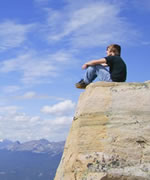 man on mountain